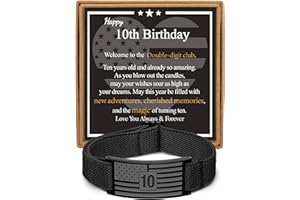 Gnamy Birthday Gifts for Men Boys, Adjustable American Flag Elastic Strap Bracelet, 10th 13th 16th 18th 20th 21st 30th 40th Birthday Jewelry for Him