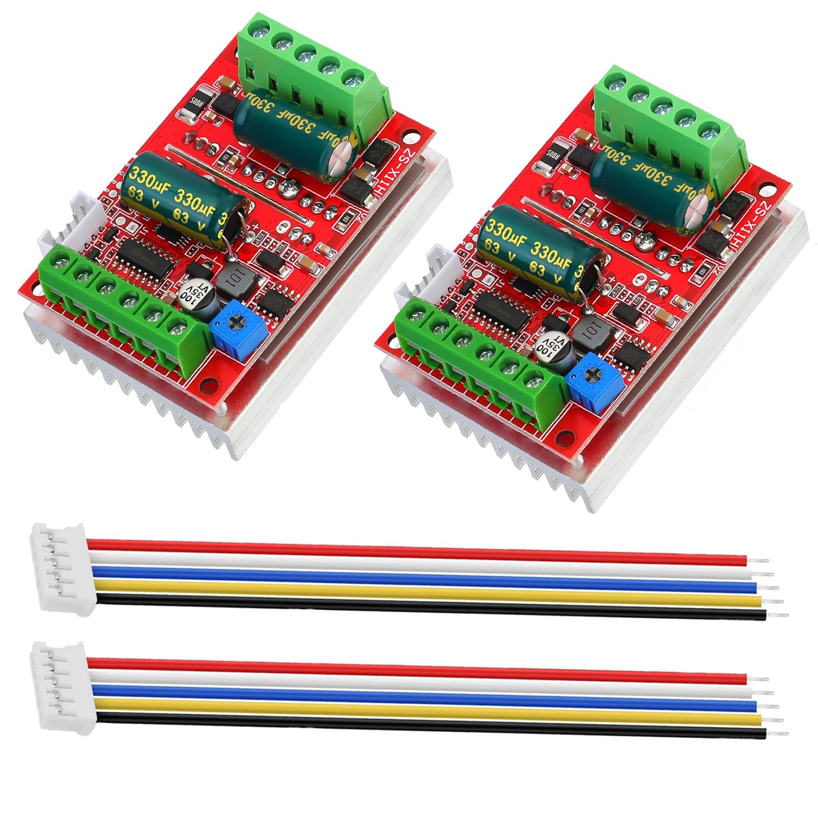 Photo 1 of 2PCS DC 6-60V 400W BLDC Three-Phase Brushless Motor Controller PWM Hall Motor Control Driver Board 12V 24V 48V with Forward/Reverse/Stop/Brake Function