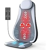 comrelax Shiatu Back Massager with Heat & Cooling, Kneading Rolling Vibration Chair Massager for Deep Tissue Pain Relief, Massage Chair Pad for Home & Office