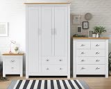 3 Piece Bedroom Furniture Set - 3 Door Wardrobe & Chest of Drawers view 2