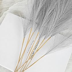 U-LIAN 36PCS Grey Faux Pampas Grass 21.7