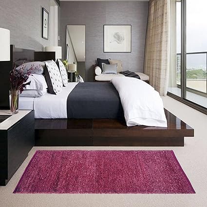 Glamkaart Reversible Soft Feather Pink Floor Rug 2x5 Feet