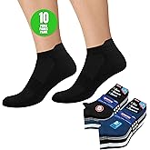 SOXCO Men's Ankle Socks 10-Pack Low Sports Cushioned Socks Men Women, Pack of 10 Pairs