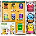 KIDS PREFERRED 123 Sesame Street Wood Brownstone Building Mix and Match Wooden Play Set Puzzle with Storage Case, Toddler Sorting and Matching Puzzles