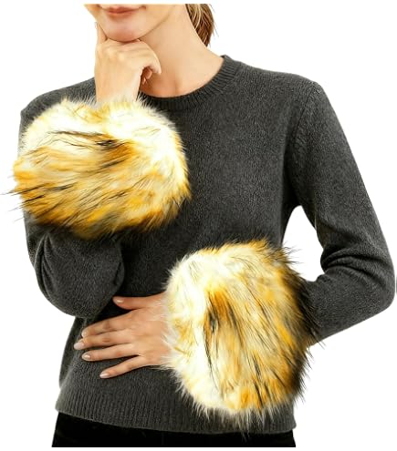 Amazon.com: Surakey Faux Fur Hand Muffs Women Winter Warmer Fuzzy