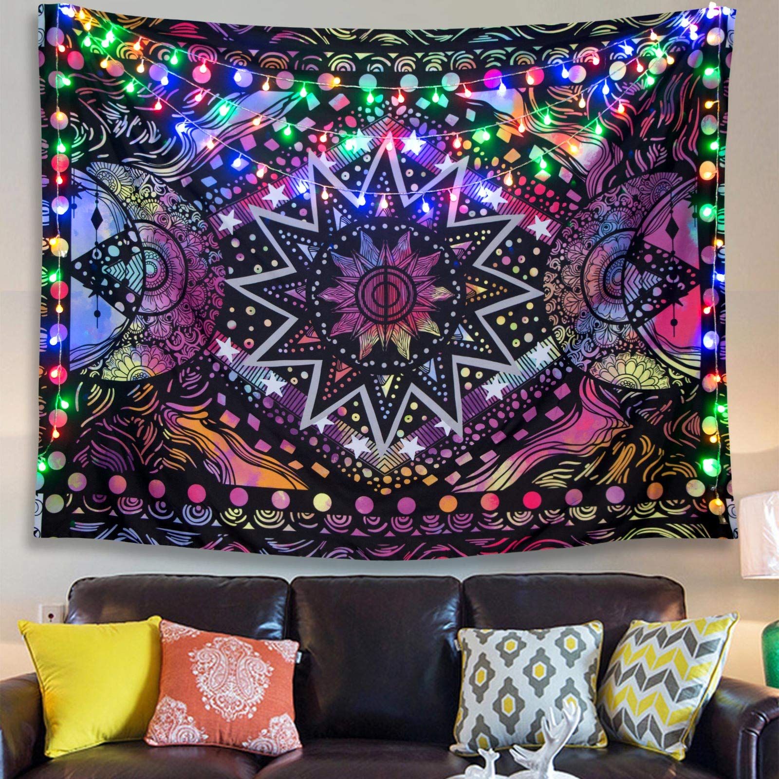 Fowocu Colorful Sun Tapestry (Multi Color, 60'' × 80'')