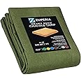 Zuperia Heavy Duty Canvas Tarp (5' x 7' ft - Pack of 1) with Rustproof Grommets, UV Resistant & Tear Resistant Multipurpose Tarpaulin Cover for Outdoor, Industrial & Commercial Use (Olive Green)