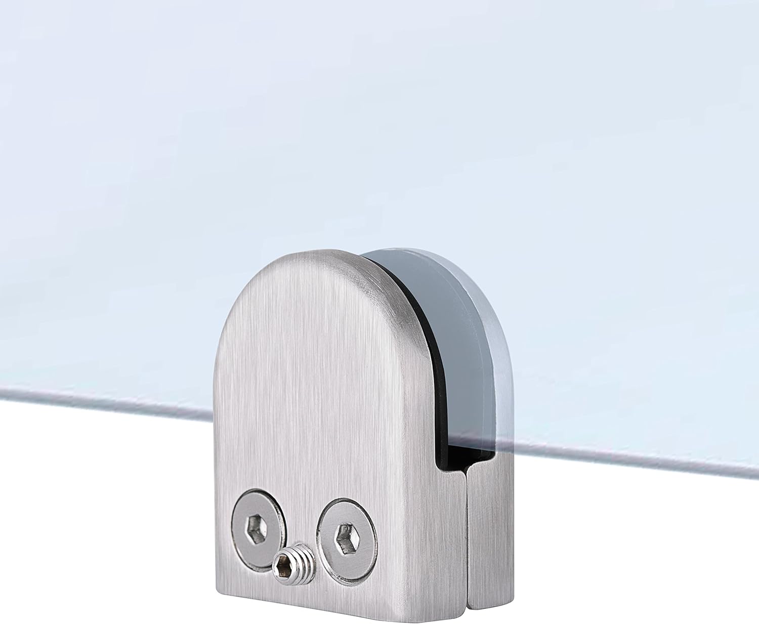 WOLFTEETH 4X Stainless Steel Shelf Stair Glass Clamp Bracket Holder Flat Base 68 mm BigaMart