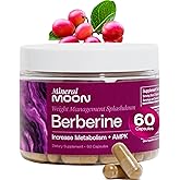 Mineral Moon Premium Berberine Supplement Body Composition, 60 Capsules - with Cissus Quadrangularis & Berberine Phytosome - Supports Overall Wellness