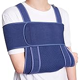 Velpeau Arm Sling for Sleep, Shoulder Immobilizer for Women & Men - Very Soft Sling for Rotator Cuff Tear, Fractured, Dislocation, Broken, Postoperative, Fits Left & Right (Blue, XL: Bust﹥51.3″)