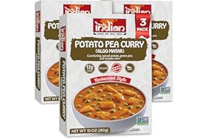 Truly Indian Potato Pea Curry (Aloo Matar) 10 Ounce 3-Pack | Authentic Traditional Indian food | Made Fresh in India With Locally Grown Ingredients | Ready to Eat, Vegan, Microwaveable Meal