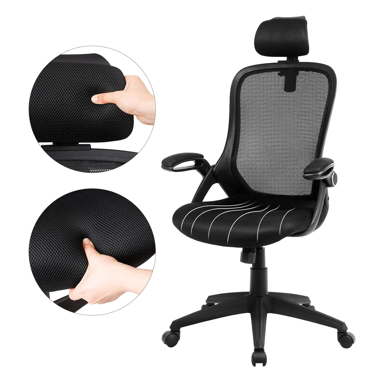 SONGMICS Siège de Bureau Chaise de bureau en Tissu - Confortable