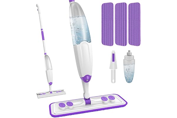 Spray Mops for Hardwood Floor Cleaning, Microfiber Flat Floor Mop with Washable Reusable Pads, Dust Wood Laminate Tile Wet Dr