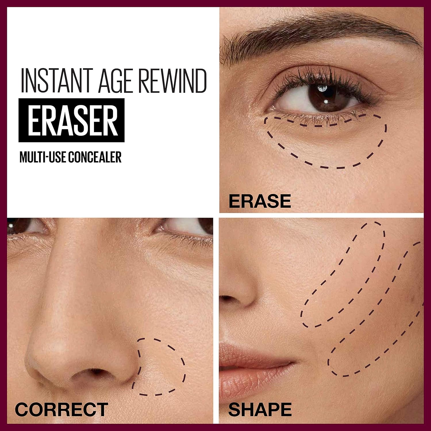Maybelline Instant Age Rewind Eraser Dark Circles Treatment Multi-Use Concealer, Light, 0.2 Fl Oz (Pack of 1) : Concealers Makeup : Beauty