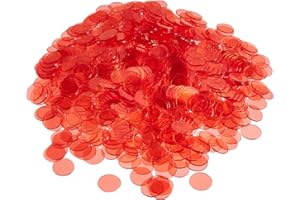 Brybelly Royal Bingo Supplies| Translucent 3/4" Bingo Markers|Plastic|Bright Colors|for Replacement or Expansion| Red - 1000 Count
