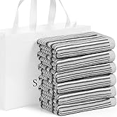 SALAS Premium Kitchen Dish Towels for Drying Dishes, Large Cotton Kitchen Towels, Stripped Terry Dish Cloths, Thick Highly Absorbent Towel Sets with Hanging Loop, 16" X 26", 6 Packs Grey