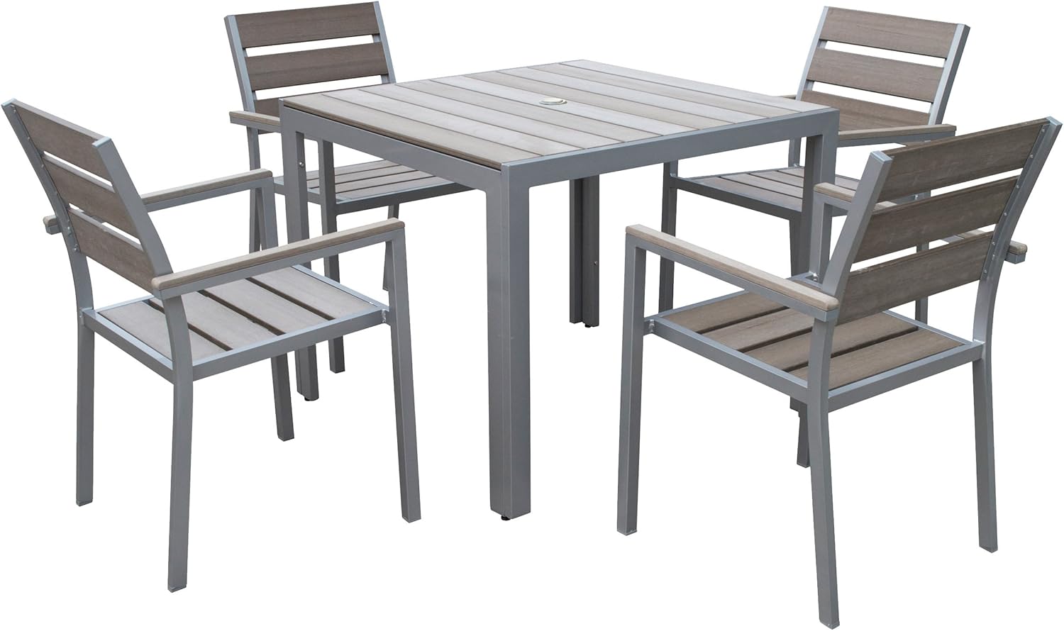 Best Corliving Gallant Sun Bleached Grey Square Outdoor Dining Table