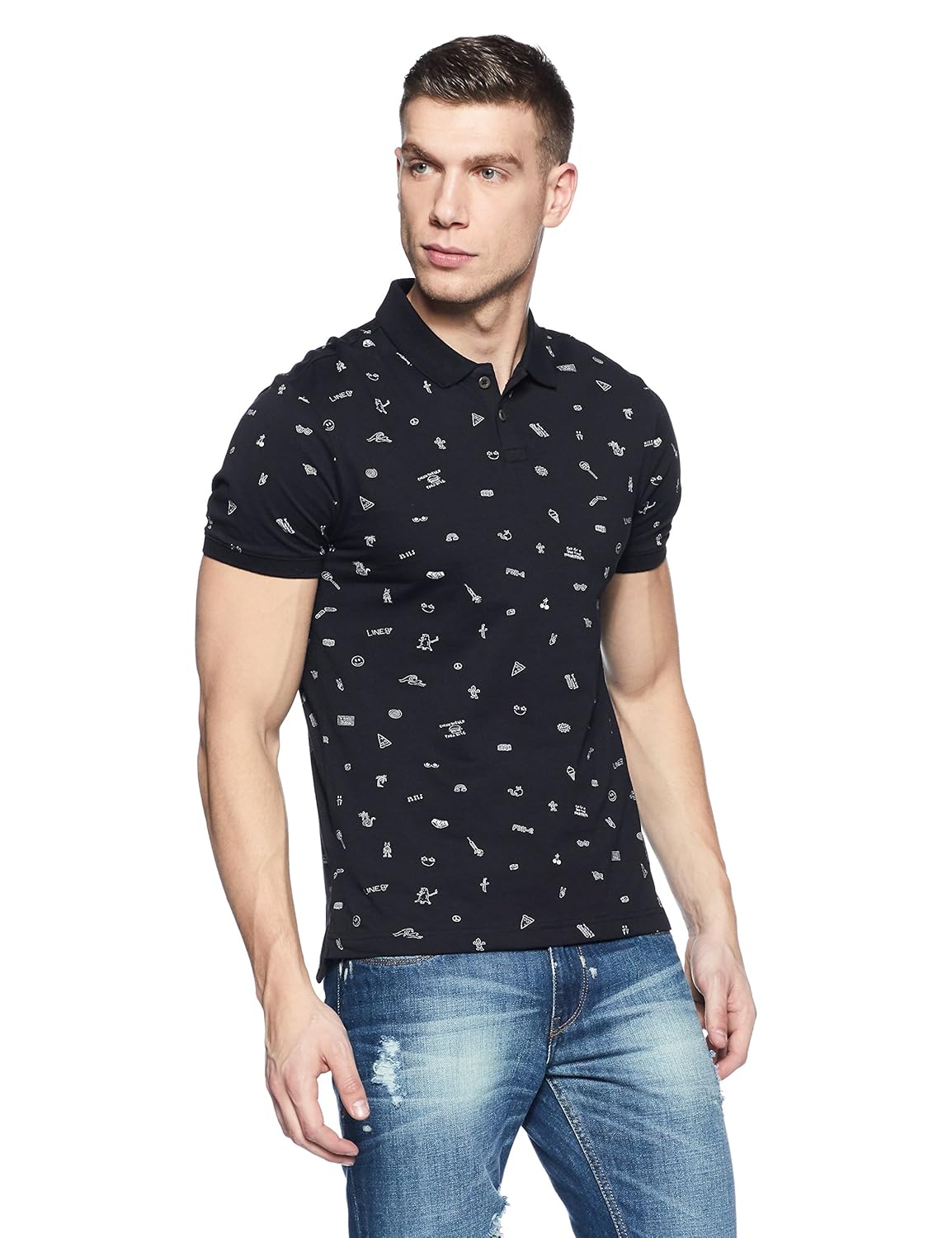 levi's men's floral regular fit polo