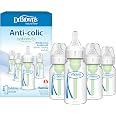 Dr. Brown's Anti-Colic Options+ Narrow Baby Bottle, Clear, 4 oz, 4-Pack | Clinically Proven to Reduce Colic, Pack of 4 Baby B