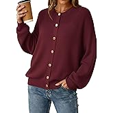Arach&Cloz Women's Wool Blend Oversized Cardigan Sweaters Button Down Casual Clothing