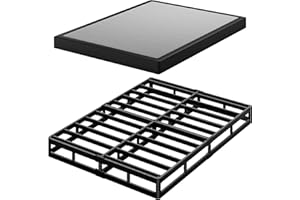 Awesofurni Full Size Box Spring, 5 Inch Low Profile Full Box Spring Only Bed Base, Heavy Duty Metal Frame Mattress Foundation with Fabric Cover, Easy Assembly-Noise Free