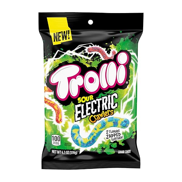 TROLLI ELECTRIC CRAWLERS CANDY, 6.3 OUNCE BAG