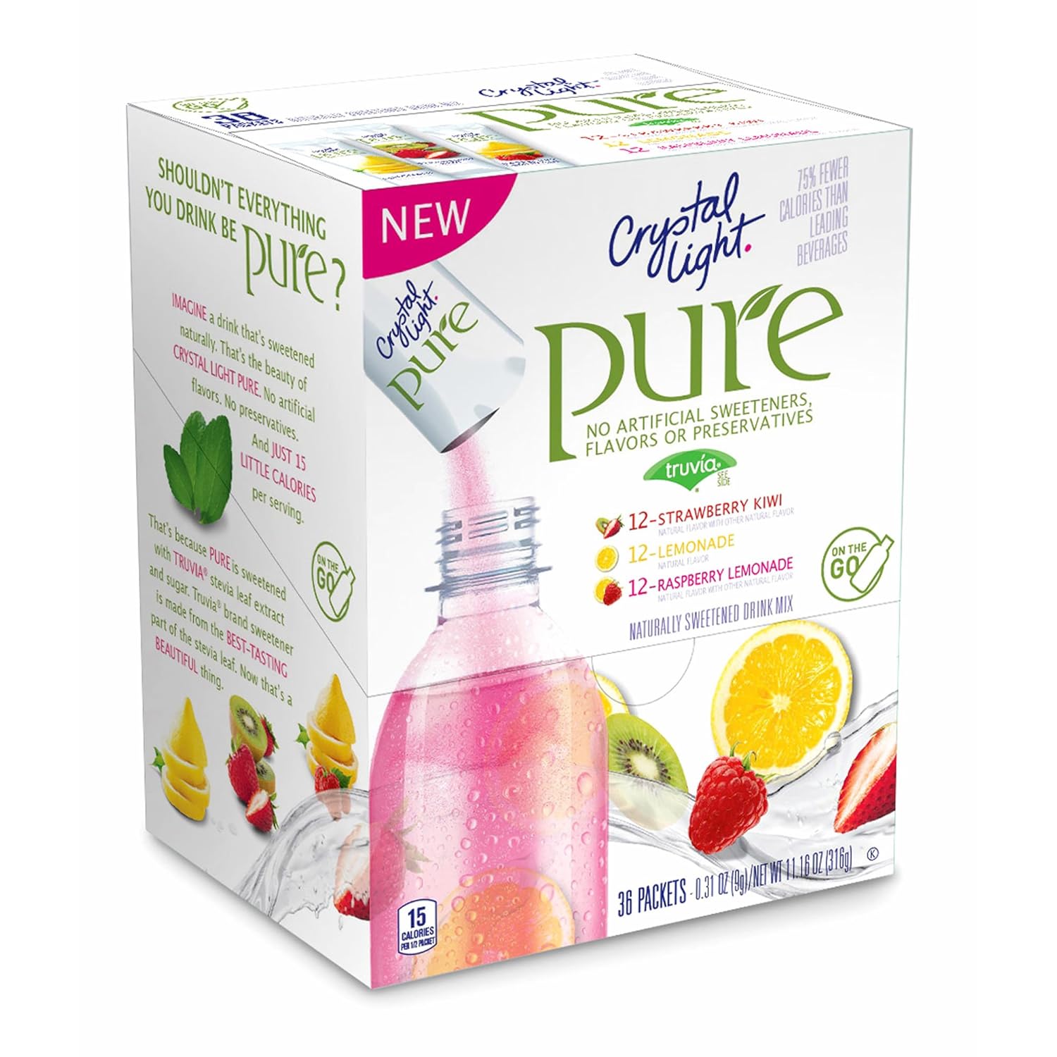 Crystal Light On the GO Flavored Sticks, Lemonade No artificial