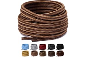 Olukssck 2 Pair Round Boot Laces [2 Pair], Heavy Duty and Durable Shoe Laces for Hiking Work Boots