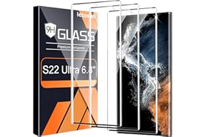 letosan 3 Pack Galaxy S22 Ultra Screen Protector, HD Clear Tempered Glass, Fingerprint Unlock, 3D Curved, Scratch Resistant, Bubble-Free for Samsung Galaxy S22 Ultra 5G Glass Screen Protector