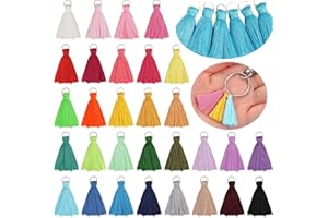 CELLELECTION 180PCS 30 Colors 3.5CM Multi-Color Mini Tassels Tiny Craft Tassels for Earring Jewelry Making Keychain Tassel Charms Bag Charms Pendant Handmade DIY Accessories(1.44Inch)