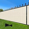 LOVE STORY 6'x14' Fence Privacy Screen Outdoor Mesh Fencing Covers Screen Fence Wind Block with Grommets for Patio Garden Wall Backyard,Cream (We Make Custom Size)