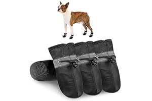 SCENEREAL Dog Shoes for Hot Pavement for Small Medium Dogs Paw Protectors, Summer Heat Boots Resistant Waterproof Soft Outdoor Walking Indoor Hardfloors, Black Size 5