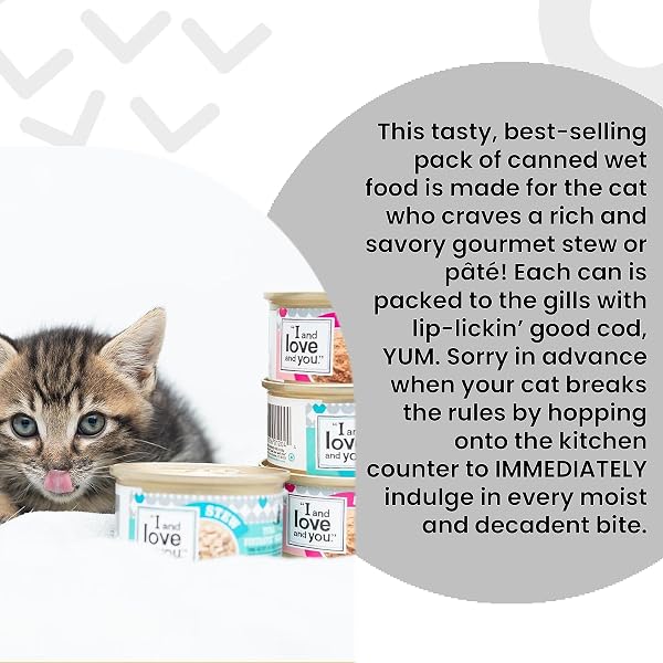 I AND LOVE AND YOU WET CAT FOOD – CHICKY-DA-LISH STEW – CHICKEN RECIPE, GRAIN FREE, FILLER FREE, 3OZ PACK OF 24 CANS