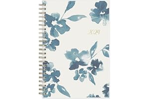 Blue Sky 2024 Weekly and Monthly Planner, January - December, 5" x 8", Frosted Cover, Wirebound, Bakah Blue (137260-24)