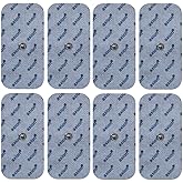 8 axion TENS Unit Electrode Pads 4x2'' - Replacement Pads with 3,5mm Snap Button for TENS Machines and Muscle Stimulators | Reusable Self-Adhesive TENS/EMS Electrodes