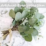 Homcomodar Eucalyptus Seeded Stem 12Pcs 11.4in Artificial Greenery Leaves view 4