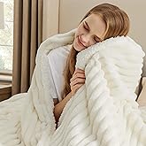 Bedsure Sherpa Blanket Queen Size for Bed - Super Soft, Cozy Fleece Thick Warm Blanket for Winter Christmas, GentleSoft Home Room Decor, White, 90x90 Inches