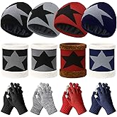 JaGely 12 Pieces Kids Winter Hat Glove Scarf Sets Thick Fleece Knitted Beanie Touchscreen Warmer Gaiter for Boys and Girls