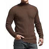 MANGOPOP Men's Mock Turtleneck Shirts Long Sleeve Shirts Pullover Ribbed Sweater Fall Fashion 2025