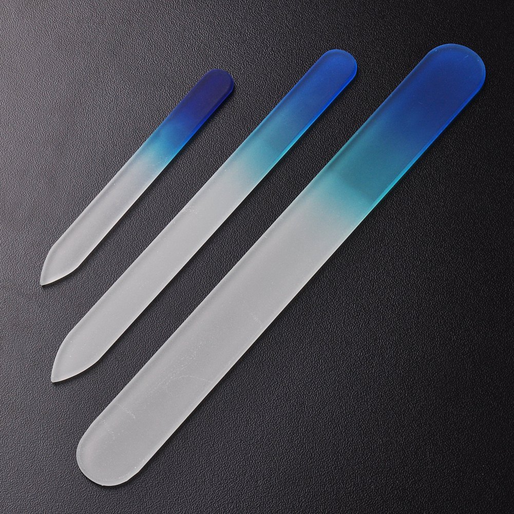 AKOAK 3Pcs/Set Crystal Glass Nail Files SetLarge Pedicure