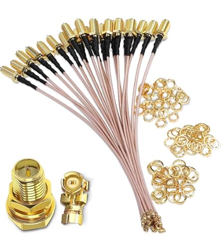 POBADY 2PCS U.F.L.1 To SMA Female Low Loss Coaxial Cable 20" /50CM U.F.L.1 1.13mm Mini-Coaxial Pigtail Cable For Wireless Routers Mini PCIE Network Cards PCI Wi-Fi WAN Repeater