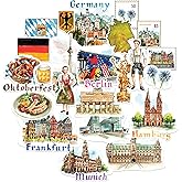 Navy Peony Gorgeous Germany Travel Stickers (29pcs) - for Scrapbooks, Journals