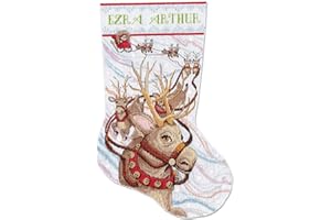Design Works Crafts Reindeer Ride Counted Cross Stitch Stocking Kit