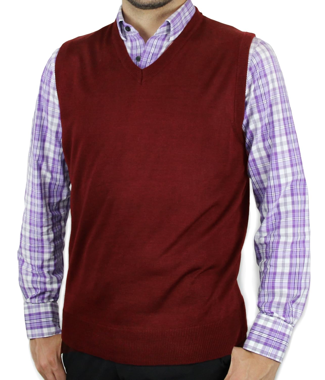 Big Men Solid Color Sweater Vest 