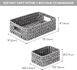 GRANNY SAYS Wicker Storage Baskets Set of 3 Large and Small Grey view 3