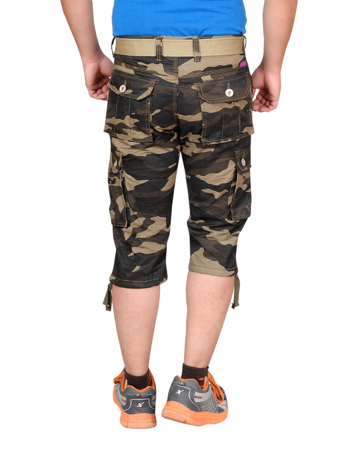 krystle men's army cotton 3/4th shorts| capri