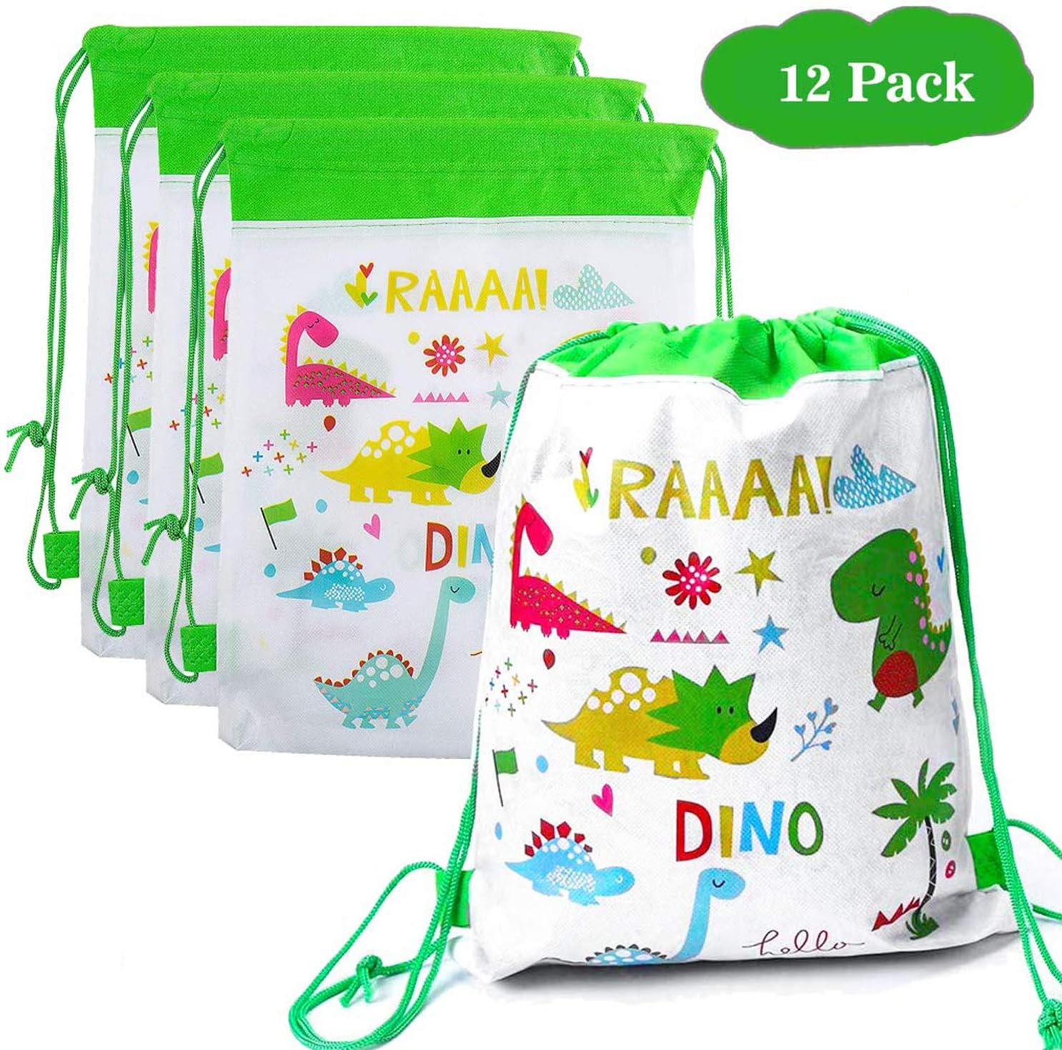 Happy Pig 12 Pack Party Bags, Birthday Gift Bags, Adults Birthday Party Supplies Give Aways, Gift Treat Pouch, Drawstring Party Bags for Adults Birthday Themed Party