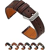 Benchmark Leather Watch Band - Premium Italian Full Grain Leather Watch Straps for Men and Women with Quick Release Spring Bars - Choice of Color and Width - 18mm, 20mm, 22mm