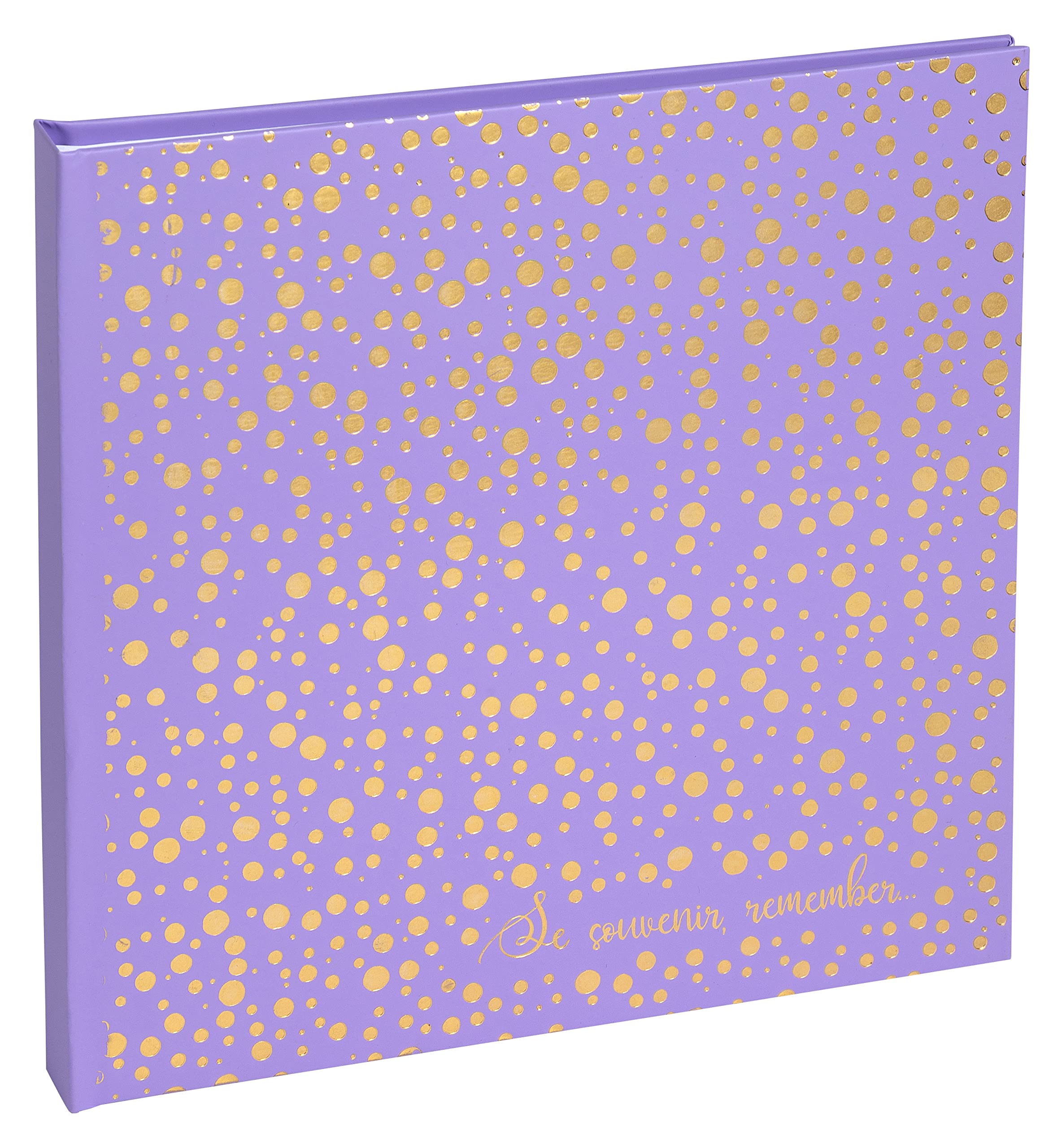 Exacompta - Ref. 16393E - PLUM' book photo album - 60 photos - 30 white pages - size 25 x 25 cm - cover in purple leatherette paper - embossed golden polka dot marking and inscription