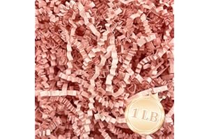 ZANKUBOM 1 LB Pink Crinkle Cut Paper Shred Filler Great for Gift Wrapping, Pink Basket Fillers, Birthday, Gift Wrapping, Anniversary, Valentine's St. Patrick's Day, Easter Party Decor Filling Supplies